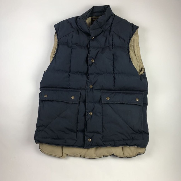 Eddie Bauer Mens Puffer Vest Black Goose Down L - Picture 2 of 5